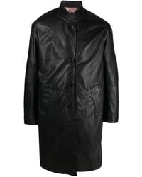 Zadig & Voltaire - Macari Buttoned Leather Coat - Lyst