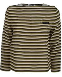 Miu Miu - T-Shirt A Righe Con Applicazione - Lyst