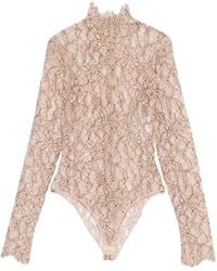 Valentino Garavani - Floral-Lace High-Neck Bodysuit - Lyst