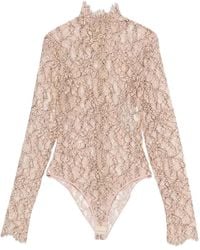 Valentino Garavani - Floral-Lace High-Neck Bodysuit - Lyst