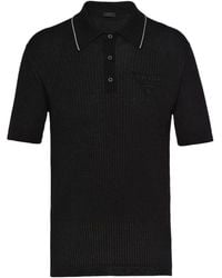 Prada - Wool Blend Polo Shirt - Lyst