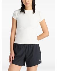 New Balance - Ribbed Fitted T-Shirt - Lyst