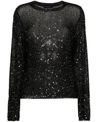 Roberto Collina - Sequinned Open-knit Jumper - Lyst
