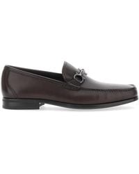 Ferragamo - Gancini-Plaque Leather Loafers - Lyst