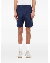 KENZO - Badge Embroidered Chino Shorts - Lyst