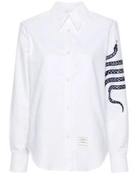 Thom Browne - Snake 4-Bar Cotton Shirt - Lyst