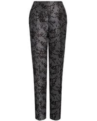 Alberta Ferretti - Floral-Print Pressed-Crease Trousers - Lyst