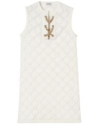 Burberry - Crochet Cotton Blend Dress - Lyst