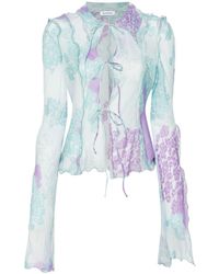 Acne Studios - Floral-print Semi-sheer Shirt - Lyst