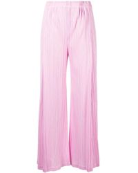 Pleats Please Issey Miyake - September Plissé-Effect Cropped Trousers - Lyst