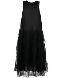 JNBY - Tulle-Overlay Midi Dress - Lyst