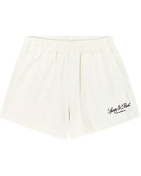 Sporty & Rich - Logo-Print Elasticated-Waist Shorts - Lyst