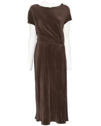 Vince - Pleated Twist-Detail Midi Dress - Lyst