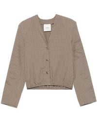 Nanushka - Checked V-Neck Shirt - Lyst