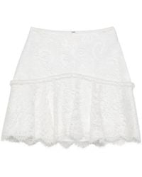 IMROSKA - Laced Ruffled Mini Skirt - Lyst