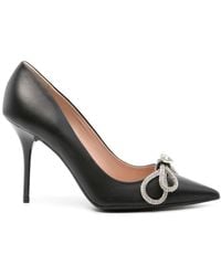Love Moschino - Logo-plaque Bow 100mm Pumps - Lyst