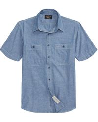 RRL - Button-Up Chambray Shirt - Lyst