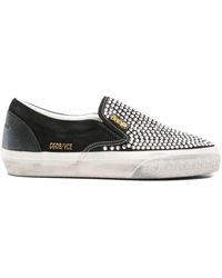Golden Goose - Vce Crystal-embellished Slip-on Sneakers - Lyst