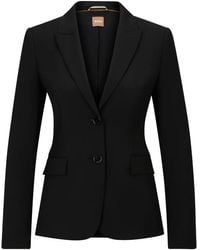 BOSS - Notched-Lapel Wool Blazer - Lyst