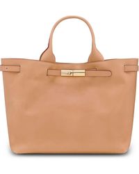 Longchamp - Le Roseau L Leather Tote Bag - Lyst