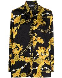 Versace - Chain Couture-print Long-sleeve Shirt - Lyst