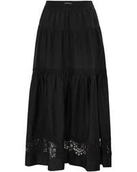 Maurizio Mykonos - Embroidered Tiered Skirt - Lyst