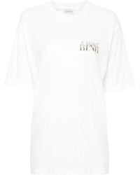 Anine Bing - T-Shirt En Coton À Logo Imprimé - Lyst