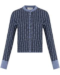 Lanvin - Metallic Knitted Cardigan - Lyst