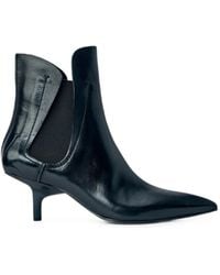 CAPASA MILANO - Dorothy Pointed-Toe Elasticated-Panel Ankle Boots - Lyst