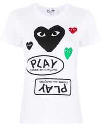 COMME DES GARÇONS PLAY - Logo-Print Heart-Motif T-Shirt - Lyst