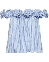 Cinq À Sept - Kelsey Floral-Appliqué Striped Blouse - Lyst