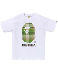 A Bathing Ape - Ape Head Check-Print T-Shirt - Lyst