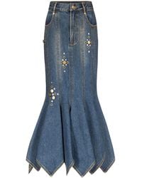 Area - Midi-Rok Met Stud Detail - Lyst