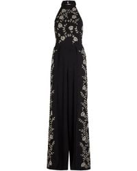 Alice + Olivia - Jumpsuit Met Geborduurde Bloemen - Lyst