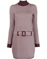 Moschino - Contrasting-border Patterned Knitted Dress - Lyst
