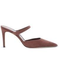 Stuart Weitzman - Stuart Power Pointed-Toe Strap Heeled Mules - Lyst