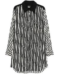 Comme des Garçons - Abstract-Print Long-Line Shirt - Lyst