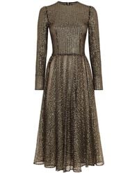 Dolce & Gabbana - Sequin-embellished Flared Midi Dress - Lyst