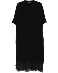 Fabiana Filippi - Lace-Trim Belted Midi Dress - Lyst
