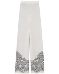 Twinset - Jacquard Wool-Blend Knit Trousers - Lyst