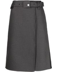 Low Classic - Houndstooth-print Belted Fitted Skirt - Lyst