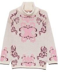 Twinset - Intarsia-Knit Roll-Neck Sweater - Lyst
