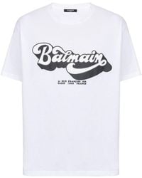 Balmain - 70er Logo-Print T-Shirt in - Lyst