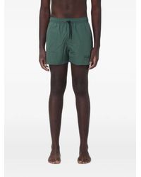 EA7 - Logo-Print Drawstring Swim Shorts - Lyst
