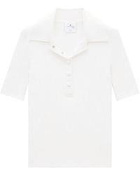 Courreges - Ac Ribbed-knit Polo Shirt - Lyst