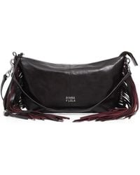 Bimba Y Lola - Medium Burgundy Fringed Leather Madrid Bag - Lyst