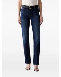 Guess - Logo-Plaque Straight-Leg Jeans - Lyst