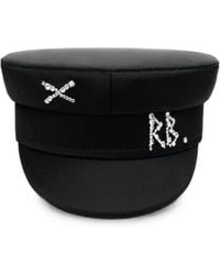 Ruslan Baginskiy - Baker Boy Crystal-Embellished Satin Cap - Lyst