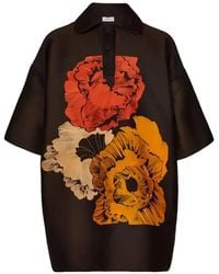 Ferragamo - Polo Manches Courtes À Fleurs - Lyst