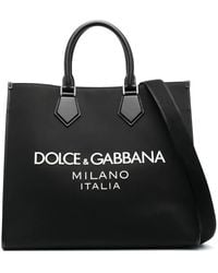 Dolce & Gabbana - Large Logo-Print Tote Bag - Lyst